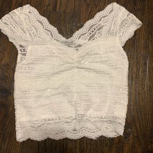 White Lace Crop Top